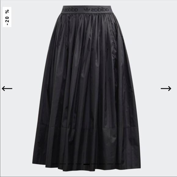 NWT Adidas Pleated MIDI Skirt Black S - Picture 4 of 6